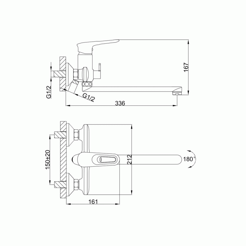 Змішувач для ванни Frap F2249, білий/хром