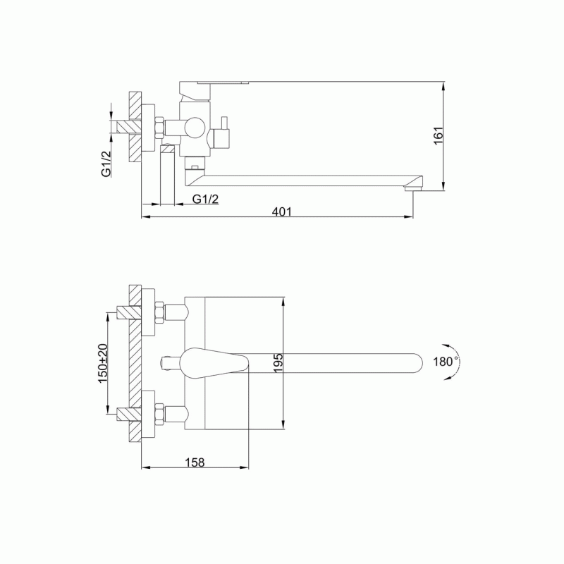 Смеситель для ванны Frap F2248, сатин
