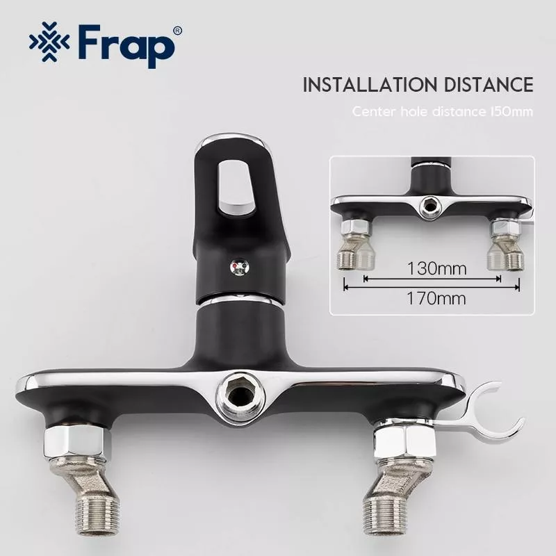 Смеситель для душ с гигиенической лейкой Frap F2049-6, черный/хром