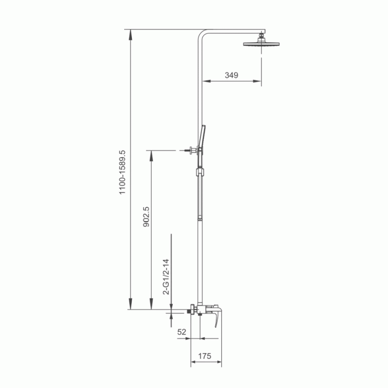 Душова система GAPPO G2407-30, білий/хром