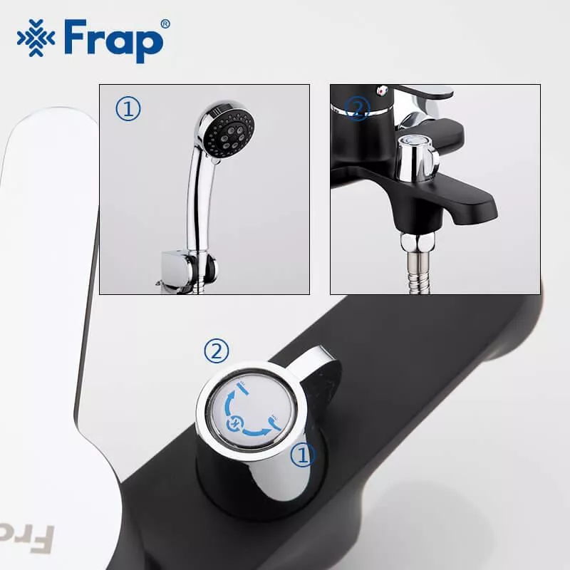 Смеситель для ванны Frap F3242, черный/хром