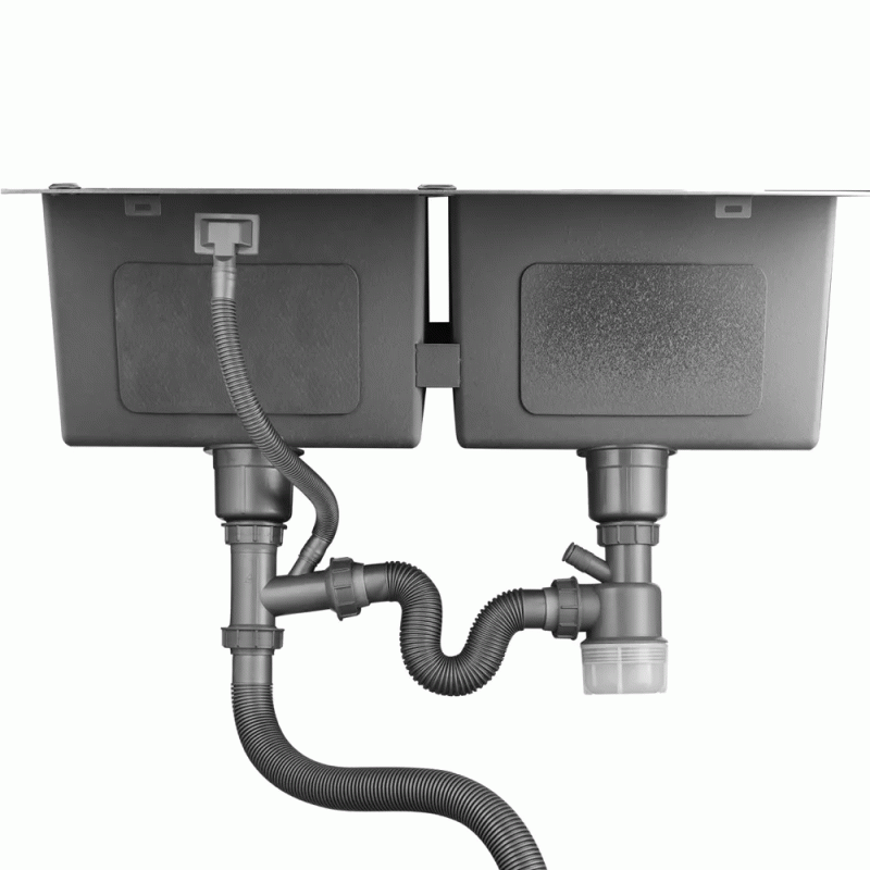 Кухонна мийка GAPPO GS8350-6 накладна 830x500 мм, нержавіюча сталь, поверхня PVD