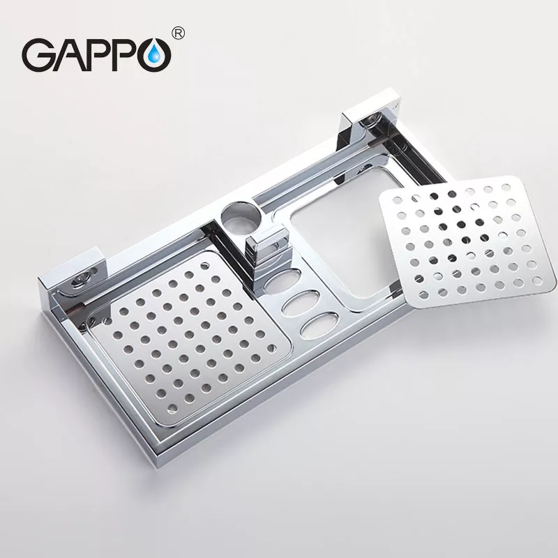 Душевой гарнитур с полкой GAPPO G8010, хром