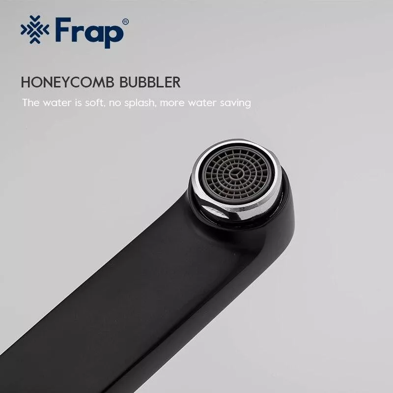 Душевая система Frap F2449-6, поворотный излив - переключатель на лейку, 3 режима, черный/хром
