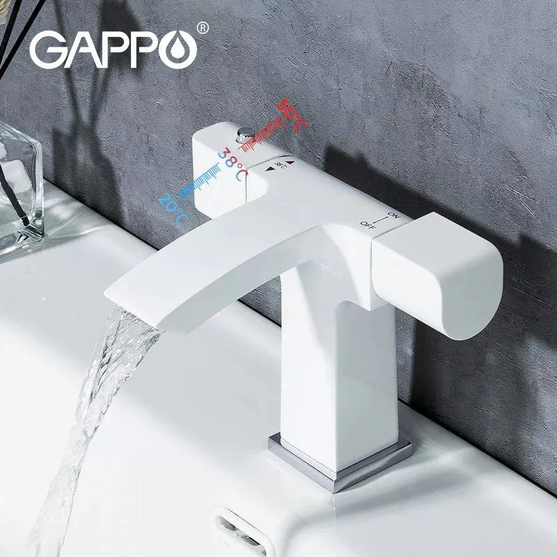 Смеситель для умывальника GAPPO G1007-50, белый/хром