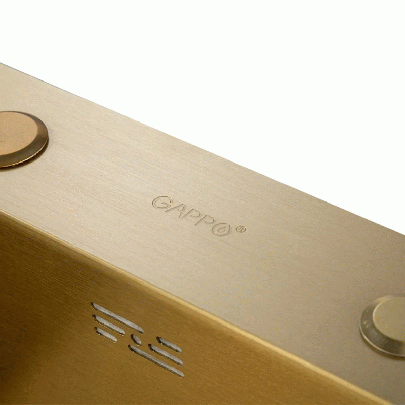 Кухонная мойка GAPPO GS6050-3 накладная 600x500 мм, нержавеющая сталь, золото