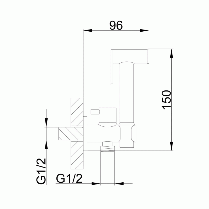 Гигиенический душ моно Frap F7501, хром