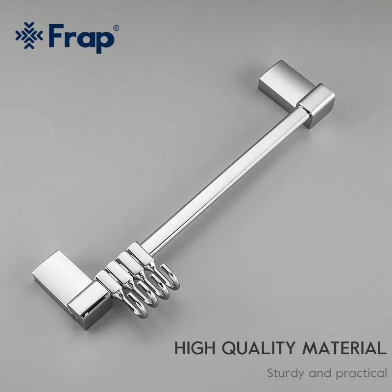 Вешалка Frap F1815-4 на 4 подвижных крючка 284 мм с 2-мя накладками, белый/хром