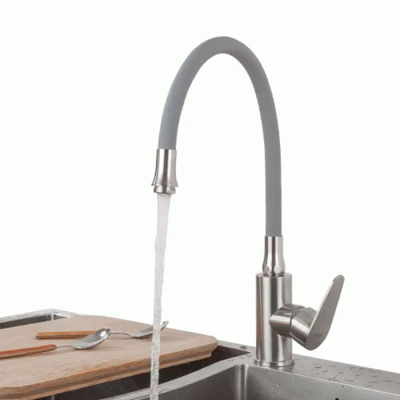 Смеситель для кухни Frap F4448 с гибким изливом, сатин