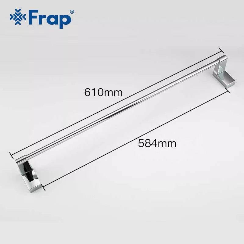 Полотенцедержатель Frap F1801 с 2-мя накладками, 600 мм, белый/хром