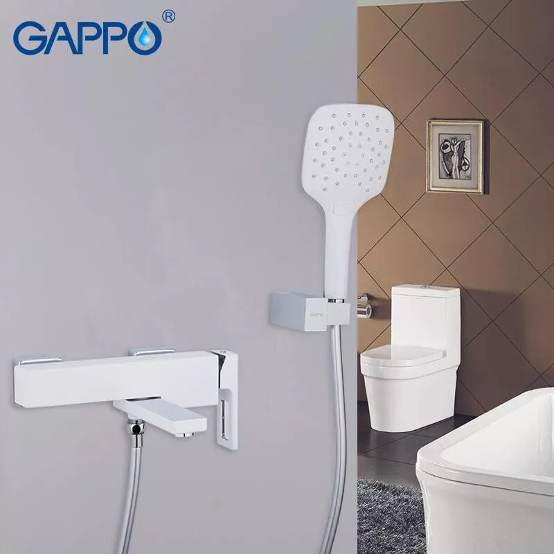 Змішувач для ванни GAPPO G3217-8, білий/хром
