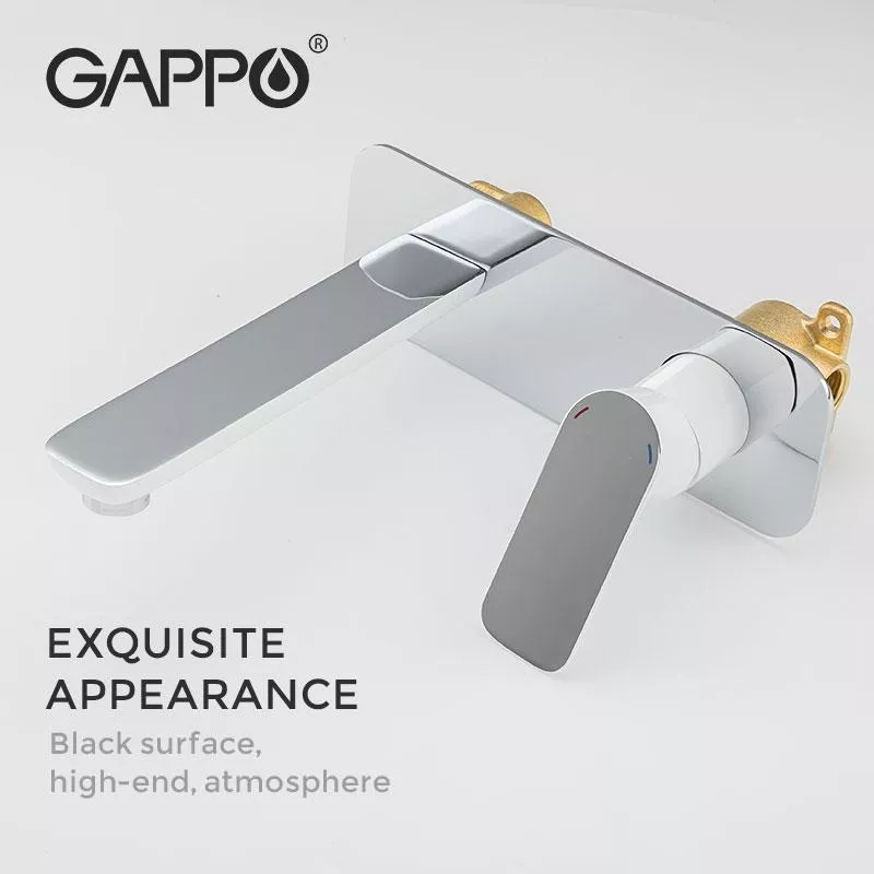 Смеситель для умывальника GAPPO G1048-22, белый/хром