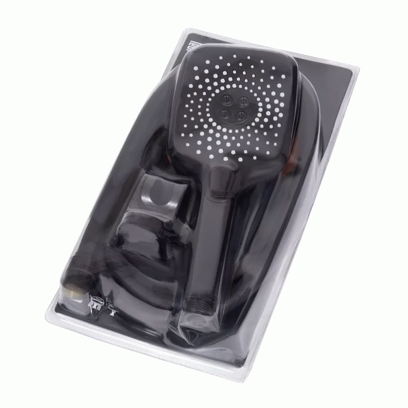 Душевой набор WEZER WKY-537 Black (лейка 3-режимы, шланг, крепление лейки)
