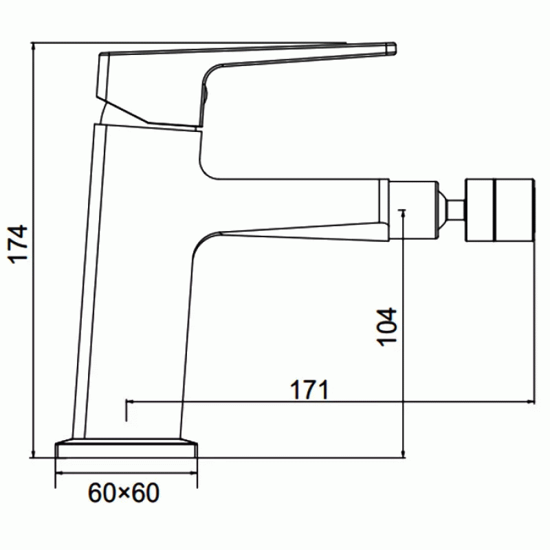 Смеситель для биде FAOP A5009-6, черный