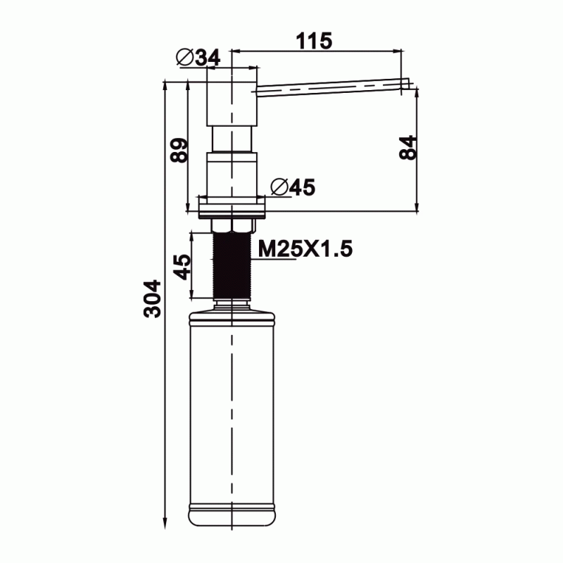  Дозатор жидкого мыла встроен Gappo G402-3.