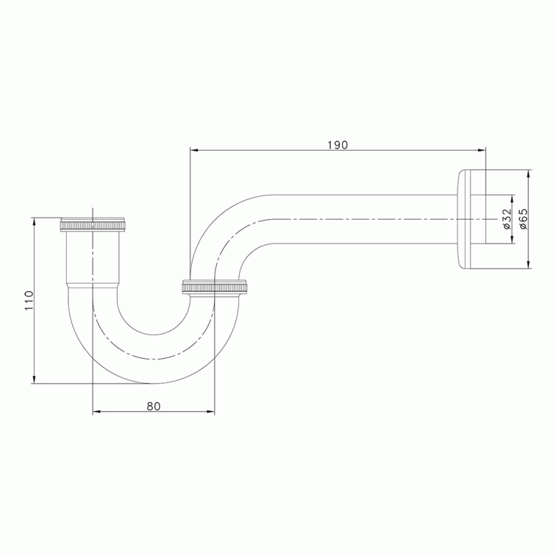 Сифон для раковины WEZER WSR-103S под донный клапан