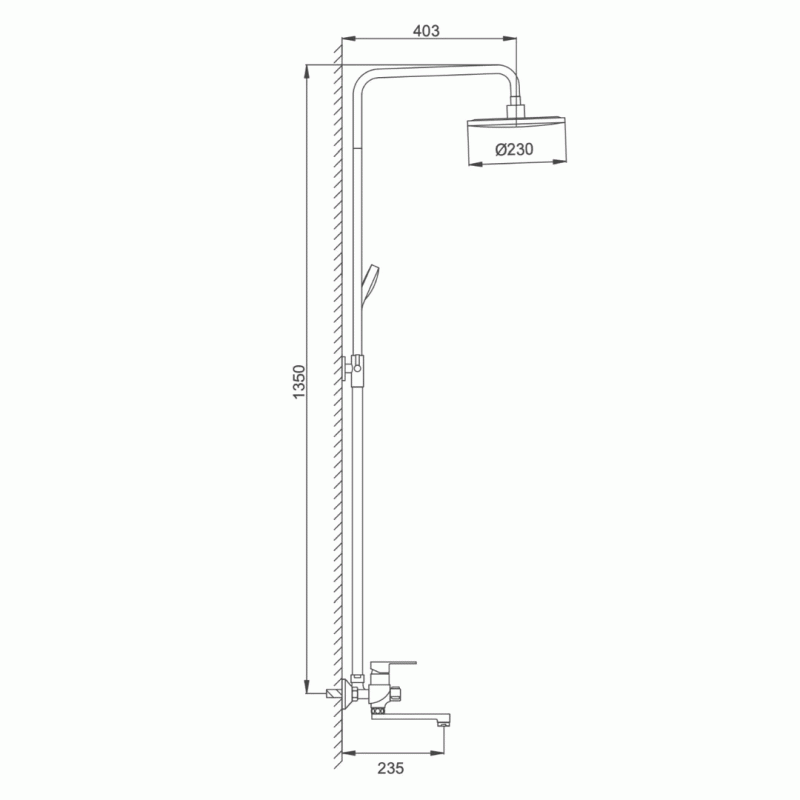 Душевая система Frap F2441 с поворотным изливом, белый/хром
