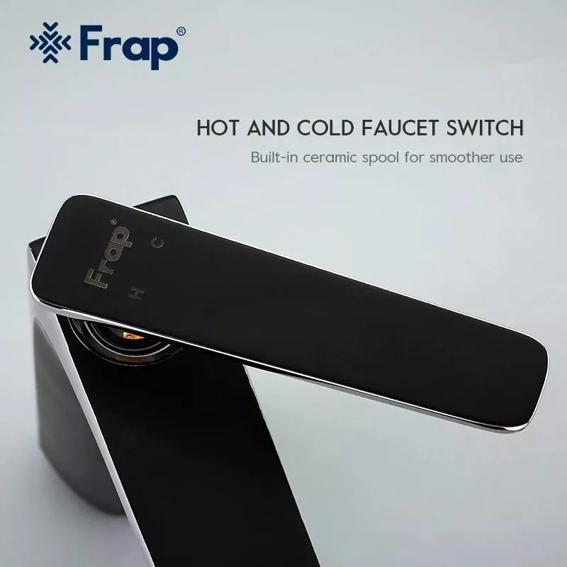 Смеситель для умывальника Frap F1057, черный/хром