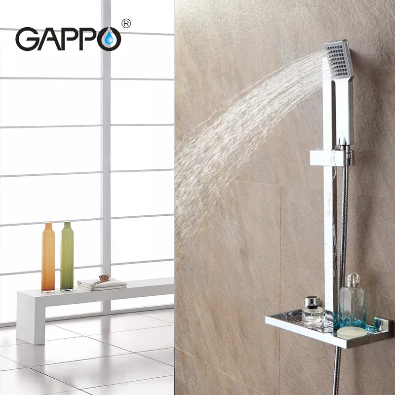 Душевой гарнитур с полкой GAPPO G8010, хром