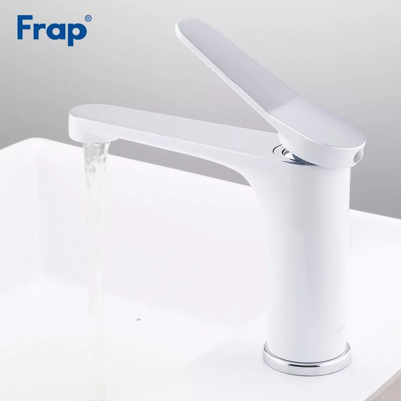 Смеситель для умывальника Frap F1045, белый/хром