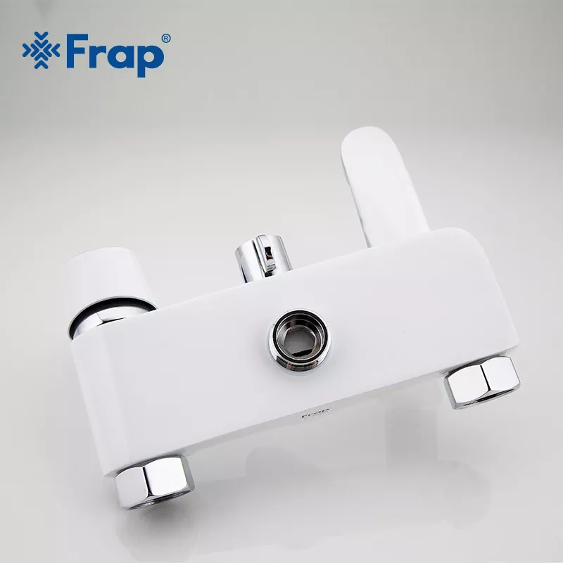 Душевая система Frap F2434, поворотный излив - переключатель на лейку, белый/хром