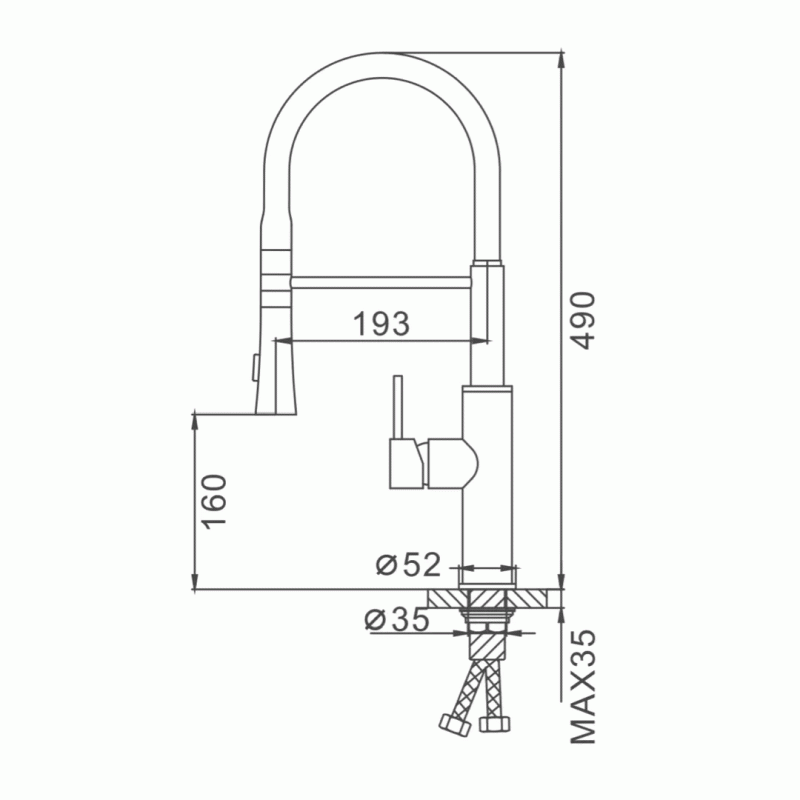 Смеситель для кухни Frap F4452-8 с гибким изливом, 2 режима, бело/черный.