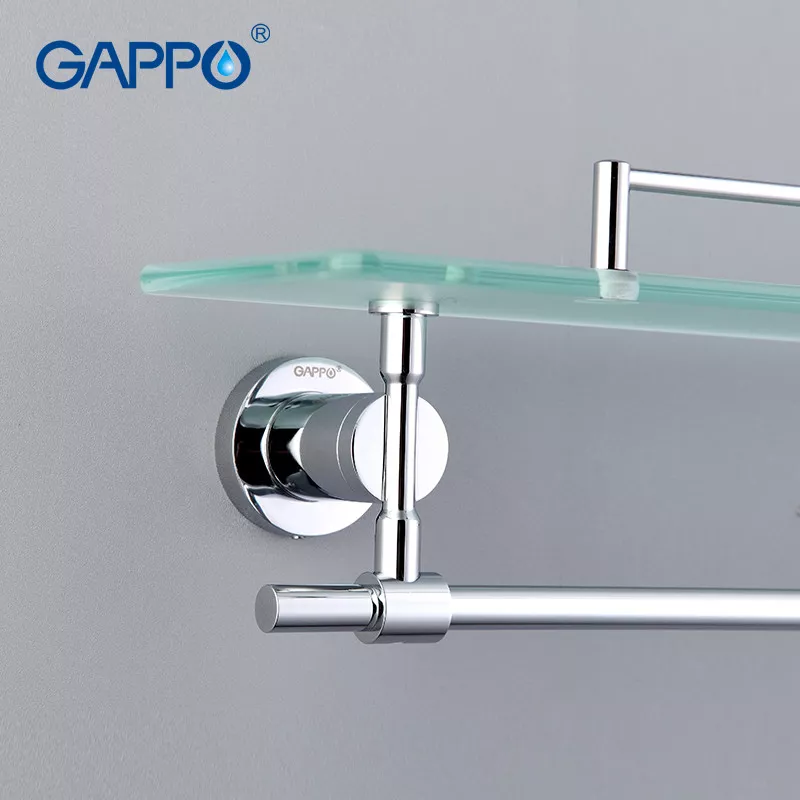 Полка с держателем для полотенец GAPPO G1807-4, 580х120 мм, хром