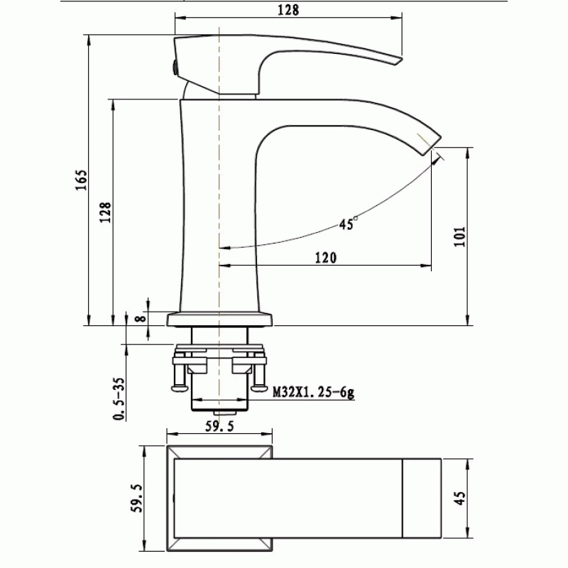 Змішувач для умивальника GAPPO G1007-1, хром