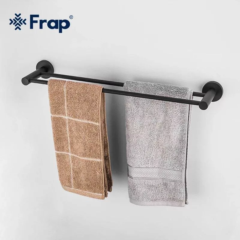 Полотенцедержатель Frap F30209, 600 мм, нержавеющая сталь, черный