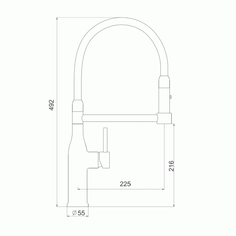 Смеситель для кухни GAPPO G4398-55 с гибким изливом, 2 режима, серый