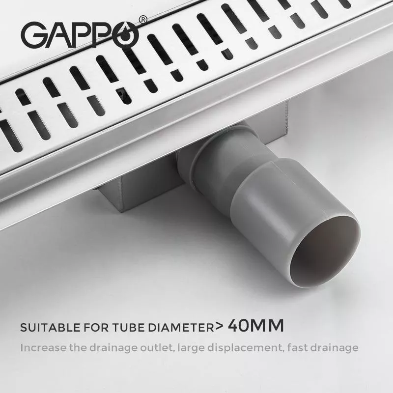 Трап для душа GAPPO G86007-3, 70х600 мм, нержавеющая сталь.