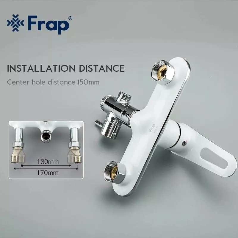 Душевая система Frap F2449-20, переключатель на лейку, 3 режима, белый/хром