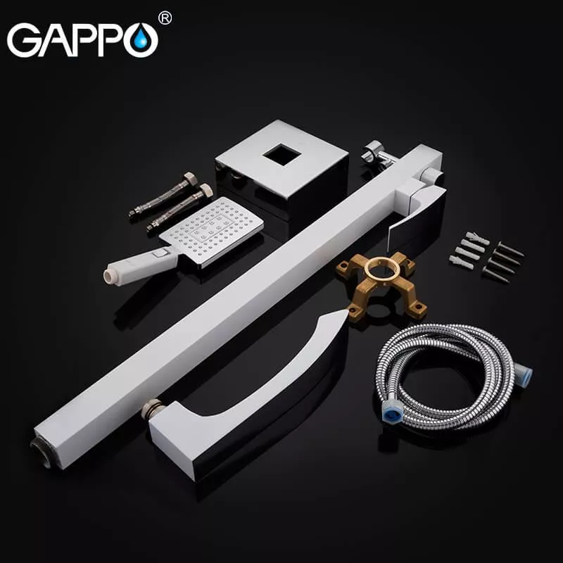 Смеситель для напольной ванны GAPPO G3007-8, белый/хром