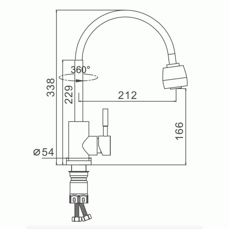 Смеситель для кухни Frap F44899-1 с гибким изливом, 2 режима