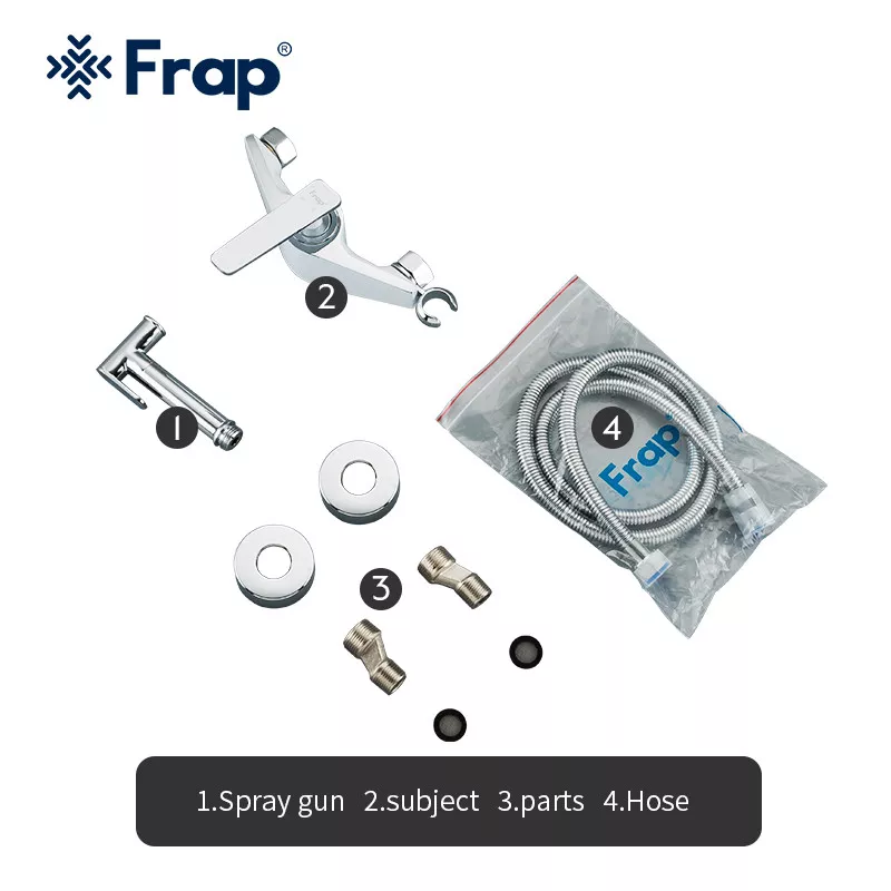 Смеситель для душа с гигиенической воронкой Frap F2058, белый/хром