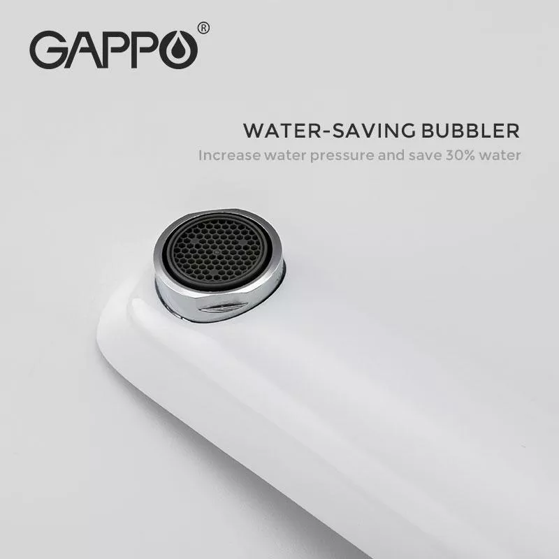 Смеситель для умывальника GAPPO G1048-22, белый/хром