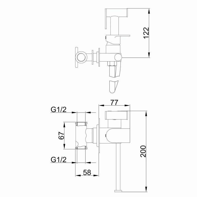 Гигиенический душ Frap F7512 с бумагодержателем, хром