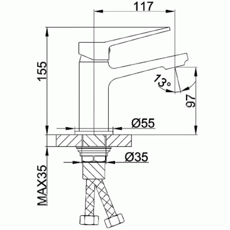 Смеситель для умывальника Frap F1062, черный