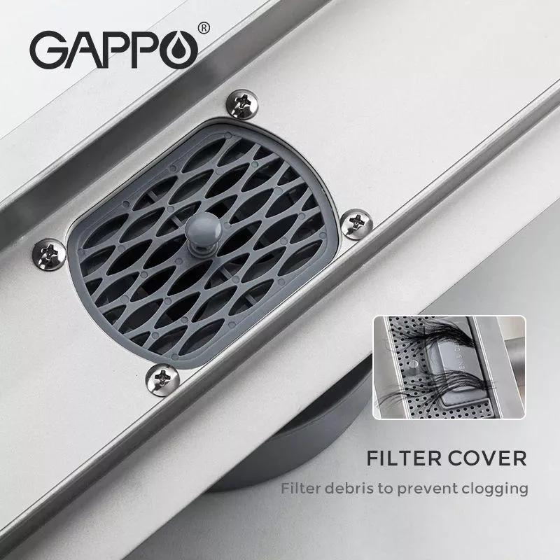 Линейный трап под плитку GAPPO G87007-4, 70х700 мм, нержавеющая сталь.