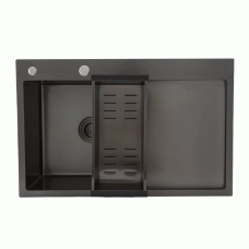 Кухонна мийка GAPPO GS7850-6L накладна 780x500 мм поверхня PVD, чаша лівая