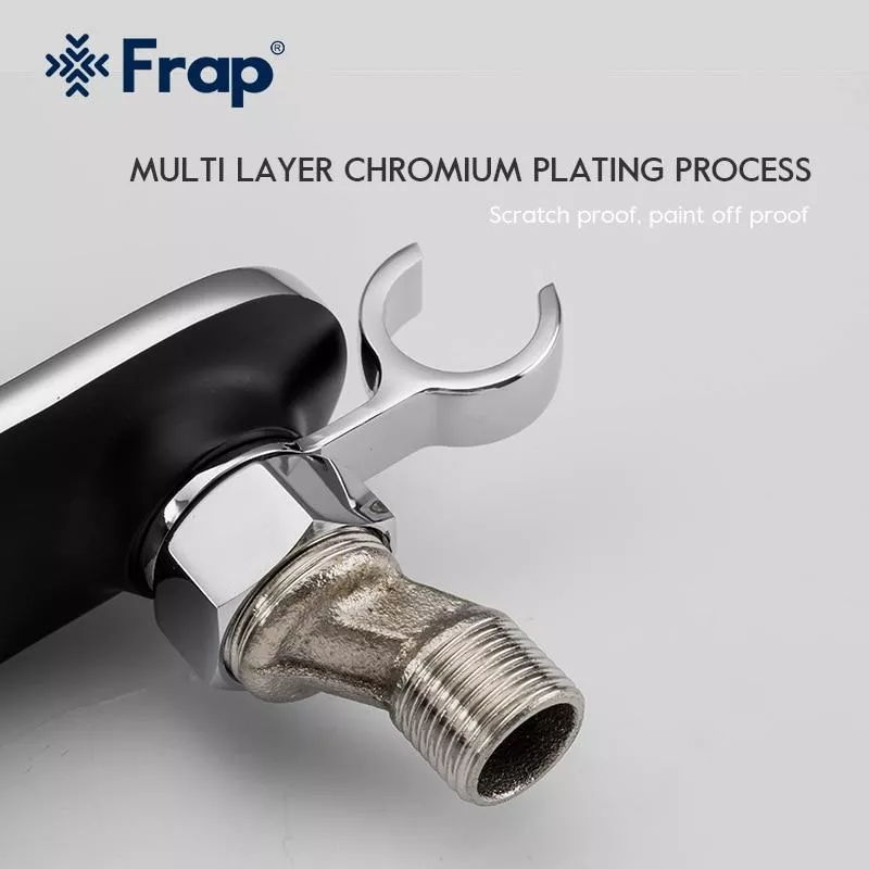 Смеситель для душ с гигиенической лейкой Frap F2049-6, черный/хром