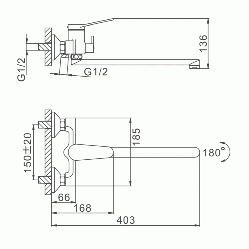 Смеситель для ванны Frap F2245, белый/хром