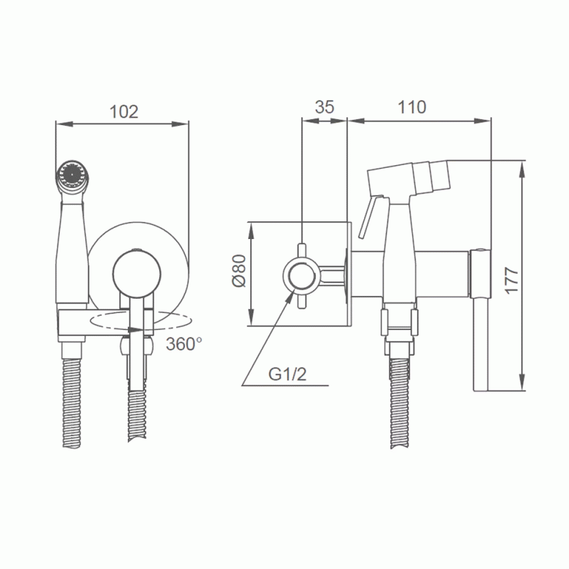 Смеситель гигенический GAPPO G7206-6 черный