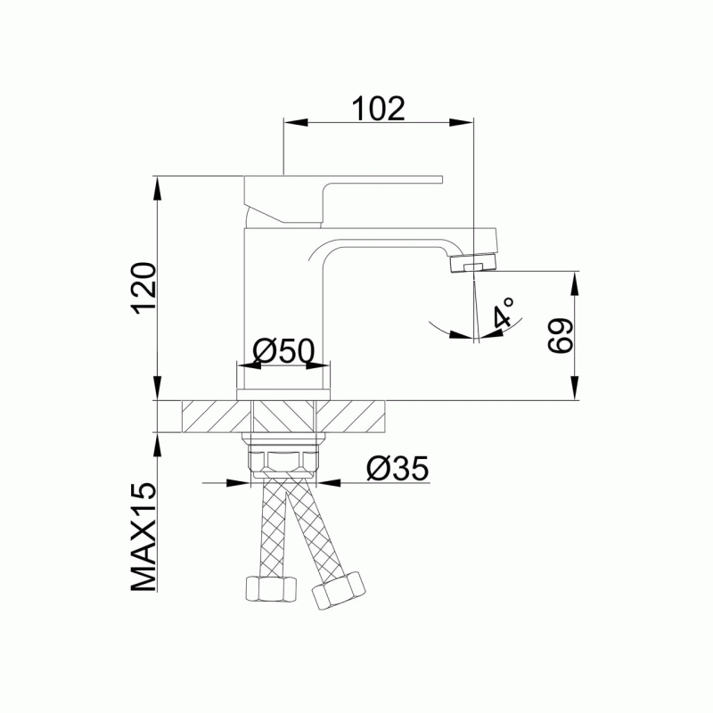 Смеситель для умывальника Frap F1041, белый/хром