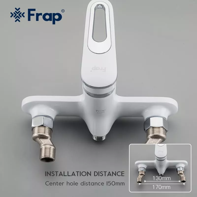 Змішувач для ванни Frap F2249, білий/хром