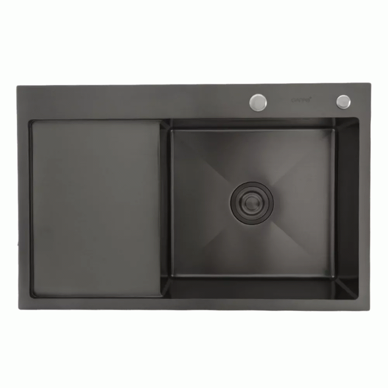 Кухонна мийка GAPPO GS7850-6R накладна 780x500 мм поверхня PVD, чаша права
