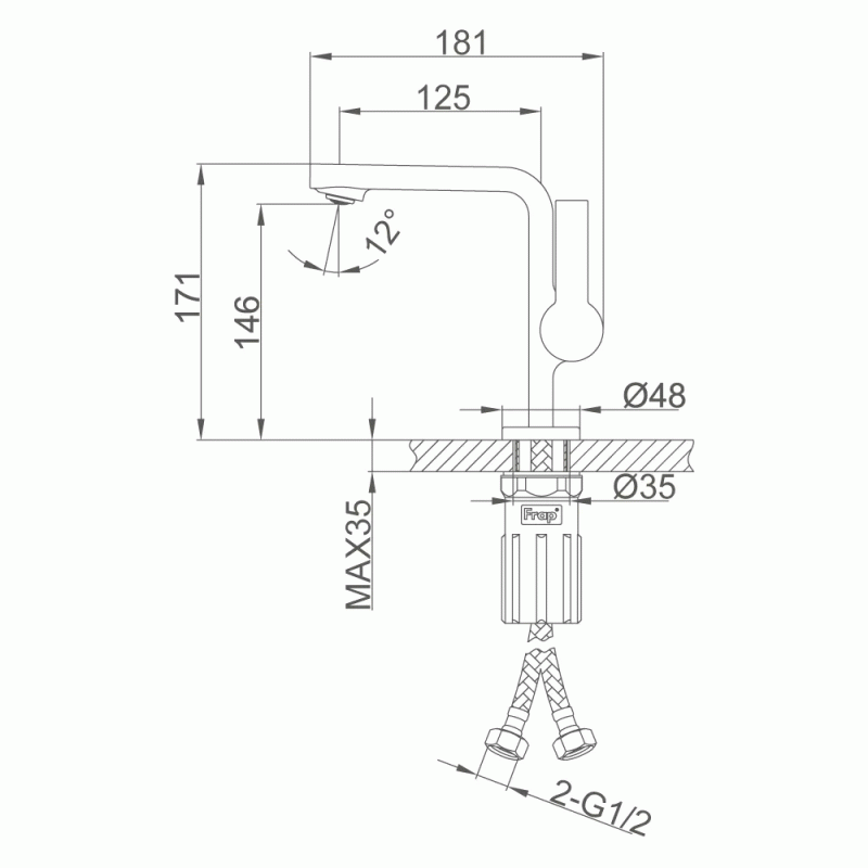 Змішувач для умивальника FRAP F1088 хром