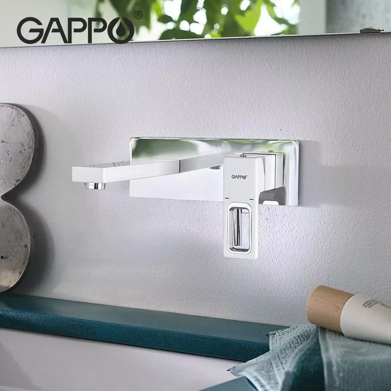 Смеситель для умывальника GAPPO G1017-12, белый/хром
