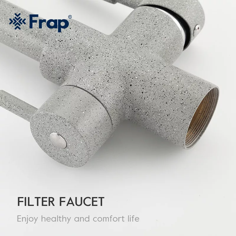 Смеситель для кухни Frap F4352-22 на две воды серый