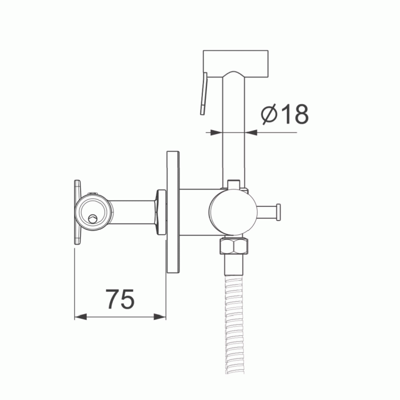 Гигиенический душ GAPPO G7290 с термостатом и крючком, хром.